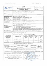 শরীর ও বন্ধন NORSOK M650, PED 2014/68/EU ভ্যালভ ফোরিং উপাদান ASTM F51, ASTM F53